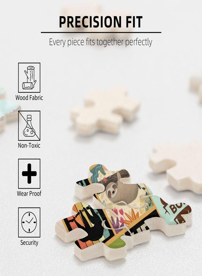 NELife 1000 Pieces Sloth Themed Jigsaw Puzzle,Fun Educational Toy for Kids Ages 12,Teens & Families.Educational Games Home Decoration Puzzle,Size 29.5” X 19.7” (Have Box) - Image 4